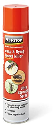 Pest-Stop Wasp & Flying Insect Killer Spray – Fast-Acting Formula for Wasps, Flies, Mosquitoes and More – Indoor Use – Low Odour – 300ml