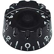 Boston Potiknopp, Speed Knob (notched edge), transparent svart, för amerikanska potiskaft