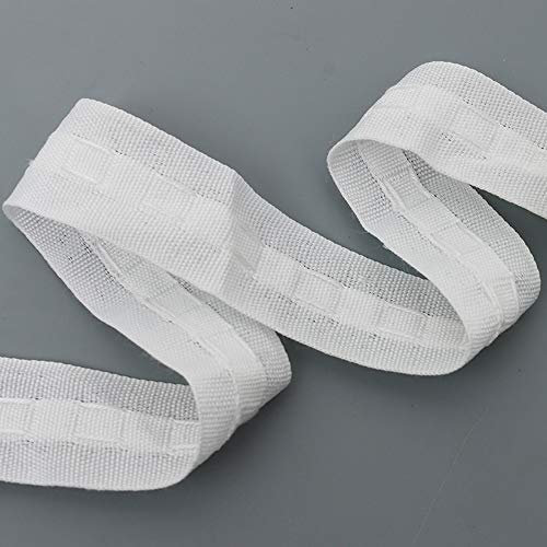 Gardinenband Kräuselband,30M*2.5cm Vorhangband Polyester Reihband Vorhang Faltenband Universalband Gardinen Überschrift Band für Gardine Haken, Weiß