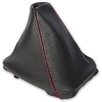 The Tuning-Shop Ltd Schaltsack kompatibel mit BMW Serie 3 E36 E46 Leder verschiedene Naht Farbe wählbar (rote Naht)