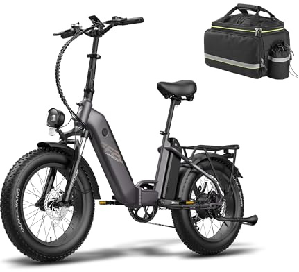 Fafrees Official Electric Bike, Folding E-Bike 48V Dual 10.4Ah Battery 160KM Range, FF20 Polar 20 x 4.0 Fat Tires electric bicycle for Adults, Aluminum Frame, 150KG Load, 35L Free Bike Bag