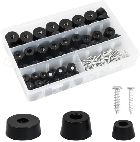 72 Pcs Rubber Feet Bumper, Round Rubber Feets with Screws, Cutting Board Rubber Feet, Cabinet Leg Pads for Furniture Electronics Kitchen Appliances
