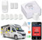 Nouveau - Alarme de Camping Car - Dédiée en WiFi et/ou 4G (SIM) - Surveillance 24h/24h - 2 Sirènes 130 DB - 5 Détecteurs de Portes et fenêtres - 1 détecteur de Mouvement - 2 Télécommandes