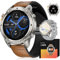 LIGE DM2 Smartwatch Uomo 1,43'' Amoled Display con GPS/Bussola/Barometro, 170+ Modalità Sportive, 5 ATM Impermeabile, 45 Giorni Batteria, Smartwatch per Android iOS Marrone