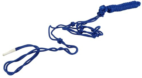 Qukaim Seilhalfter Multi Knoten, sicheres tragbares Weben Polyester Pferdehalfter für Training und tägliches Fahren, Blau, Design, verstellbare Größe