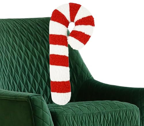 Generisch Candy Cane Kissen Für Couch - Lendenkissen für Sofa - Dekoratives Plüschkissen für Arbeitszimmer Schlafzimmer Fensterbank Bett Wohnzimmer Büro,Weihnachtsfans Heimdekorateure Party