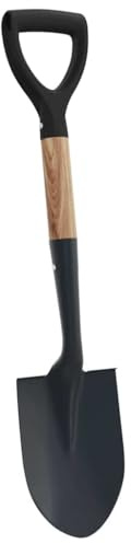 vidaXL Skyffel Svart 68,5 cm Power Coated stål och solid trä, Trädgård och terrass, moderna hållbara trädgårdsverktyg, stålgrävspade, effektiv jordvändare för utomhusarbete