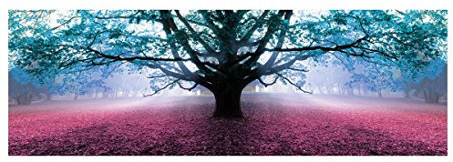 LOLAhome Cuadro para cabecero de Cama y Decoración de Dormitorio de Árbol de la Vida | Lienzo decorativo para Salones Modernos y Dormitorios de 150x50 cm