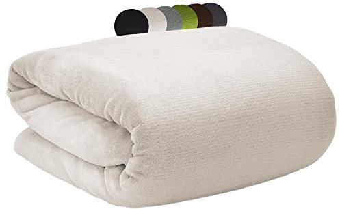 Beautissu Aurelia XL Coperta Pile Matrimoniale 150x200 cm Beige – Plaid Morbido per Divano e Letto – Coperta Calda Invernale in Pile per Casa – Öko-Tex