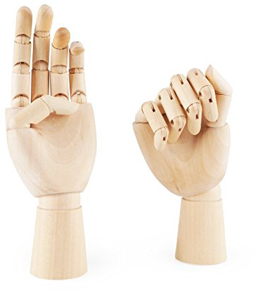 Hand aus Holz, hübscher Kunstartikel, mit Gelenken und flexiblen Fingern, zum Malen, Skizzieren, Zeichnen 7,10,12 10 Left+Right Hand