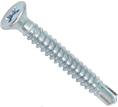 AERZETIX - Set med 100 - Skruv för självborrande ark - räfflat huvud - Ø4,8 x 38 mm - DIN 7504 P - Galvaniserat stål - Cruciform fingeravtryck - DIY - förnyelse - C44705