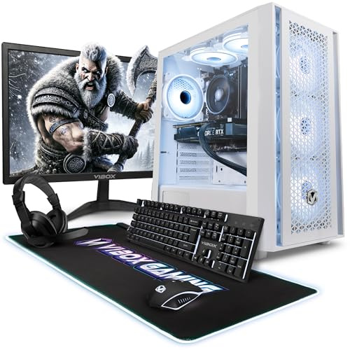 Vibox V-28 Gaming PC Set Komplett • Monitor 23 Zoll • AMD Ryzen 5 5500 6-Kern • Nvidia RTX 3050 6GB • 16GB RAM • 500GB SSD • Windows 11 • WLAN 6 + Bluetooth 5.4