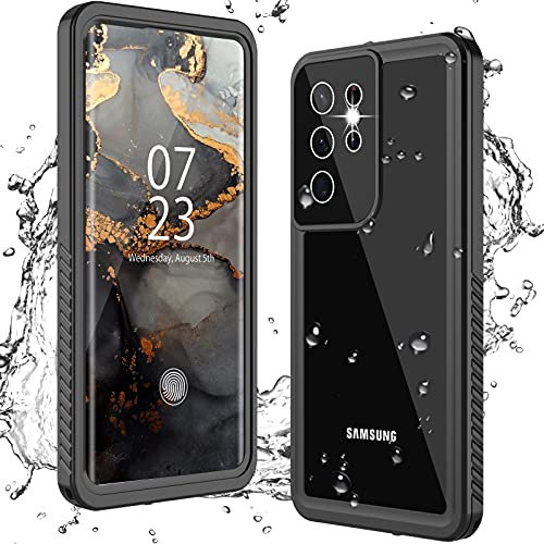 ANTSHARE Waterproof Case for Samsung Galaxy S21 Ultra with Built-in Screen Protector, Shockproof 360 Degree Protective Case S21 Ultra, Black