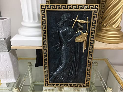 Bavary 3D Relief Wandrelief Medusa Mäander Wandbild Bild Kopf Taler Griechische Antik Barock Stil Retro Vintage Rokoko, 74 x 43 cm