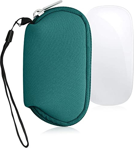 kwmobile Funda Compatible con Apple Magic Mouse 1/2 - Estuche de Neopreno con Cremallera para ratón - Carcasa en petróleo