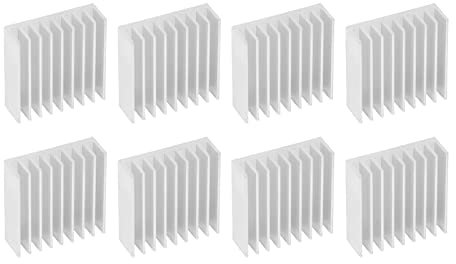 8 Pièces Dissipateur Thermique en Aluminium, 50 X 50 X 17 Mm Dissipateur Thermique Refroidissement 9 Ailettes Radiateur GPU Plaque Arrière Dissipateur Thermique pour Module IC(with Adhesive)