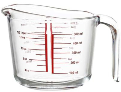 BESTonZON 1pièce Tasse à Mesurer Verre Borosilicaté Graduée Résistante Chaleur Idéale Pour Cuisine Pâtisserie Précise Pour Lait Et Autres Liquides