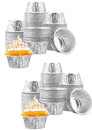 TsoLay 300 tazas de papel de aluminio para magdalenas, moldes desechables para magdalenas, soportes para ramequines