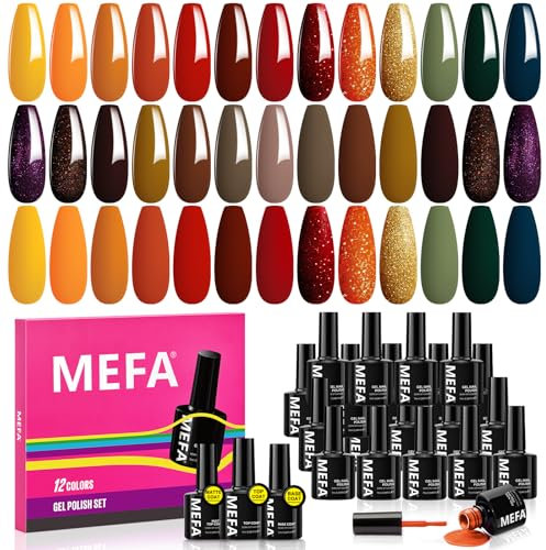 MEFA Smalto Semipermanente Unghie, 23PCS Kit Semipermanente Unghie con Base Coat e Glossy & Matt Top Coat, Smalto per Unghie in Gel UV LED Professionali