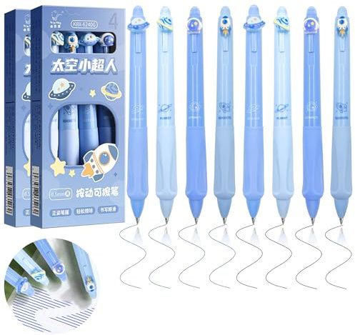 YeahBoom 8 Stück Radierbarer Kugelschreiber,Tintenroller Radierbar,Radierbare Stifte mit Tierkopf,0.5mm Erasable Pen Set,Radierstift,Radierbarer Tintenroller für Studenten Geschenk, Schul Bürobedarf