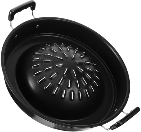 COLLBATH Poêle à Griller Inoxydable Pour Barbecue Coréen Accessoire De Camping Pratique Avec Poignées Confortables Et De Cuisson Spacieuse