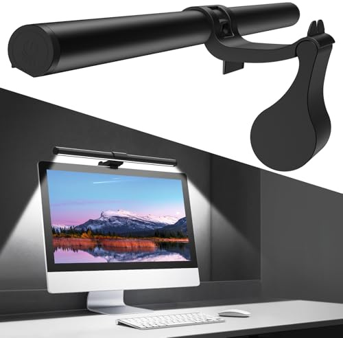OOWOLF Lampada Monitor PC 41cm con Design USB Originale，Luce per Lettura Digitale, Regolazione Continua di Luminosità, 3 Tonalità, Protezione Occhi e Schermo Anti-flicker