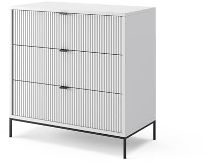 Vicco Kommode Eliza, Weiß, 80 x 81.2 cm | mit 3 Schubladen, zur Aufbewahrung und Organisation im Wohn- oder Schlafzimmer