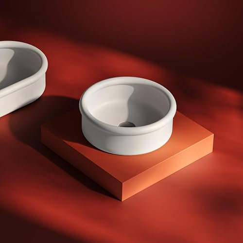 Lavabo da Appoggio Tondo in Ceramica Bianca cm 43 Brera