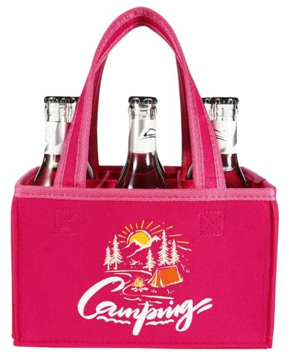 UV STYLISH Lustige Flaschentasche Handtasche 6 Flaschen Tragetasche Feierabend | Feierabend Getränketasche für Bier, Sekt, Prosecco & Sprudel