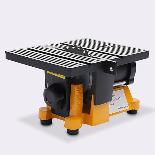 Table Saw Compact 90W 4500RPM Aluminum Alloy Table Saw with 4-Inch Triple Blades & Adjustable Miter Guide, High-Efficiency Cutting Tool for Wood and Metal Industry Applications
