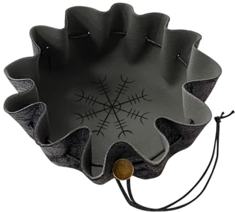 Lädertärning dragsko väska, kompakt fuskläder små föremål påse, tärningsväska, fuskläder/metall, kompakt och bärbar design, fusklädermaterial för familjesammankomster klassrum, b, Refer to description