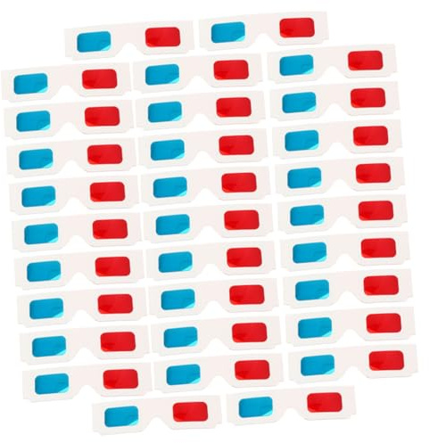 NUOBESTY 60 Occhiali 3d Anaglifici Rossi Blu in Cartone Usa e Getta Per Film, Set 3d Per Visione Cinema Domestica, Leggeri e Portatili Per Tutte Le Età