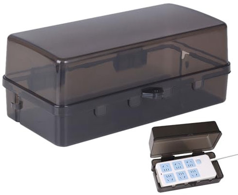 Outlet Protection Box – Waterproof Cord Enclosure, Rainproof Socket Shield | Safety Extension Cover Housing, Lockable Electric Storage Cabinet, Moisture Resistant Shell for Holiday Lighting Display