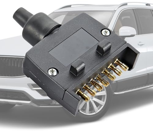 Adattatore Connettore Rimorchio | Prese 7 Pin per Rimorchio | Componenti Impermeabili Compatti e Sottili Durevoli per Avventure Campeggio Barca Auto Esterno
