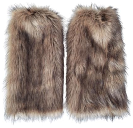 Flauschige Stulpen Damen Lange Beinstulpen Knöchelwärmer Winter Faux Fur Fuzzy Leg Warmers für Mädchen Frauen Y2k Knie Hoch Stulpen für Karneval Halloween Mottoparty Verkleidung