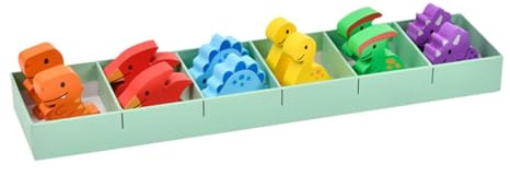 Yunhgft Set di Giochi di Abbinamento dei Colori, Articoli per Feste, Gioco di Indovinelli in Legno con Dinosauri