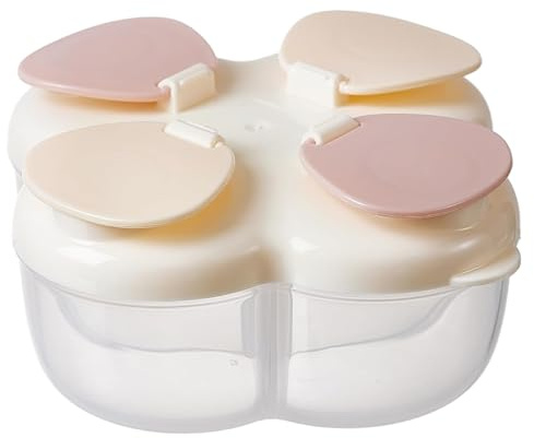 Babynahrungsspender für unterwegs, 4 Fächer, auslaufsicherer Babynahrungsbehälter, auslaufsichere Kinder-Snackbehälter für Reisen mit Kleinkindern, 4, 3 x, 3 x 2, 2, Hellgelb