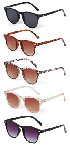 EYWILYWI 5 Pack Sunglasses for Women Retro Polarized Sunglasses Trendy Square Ladies Shades UV400 Protection Sun Glasses.