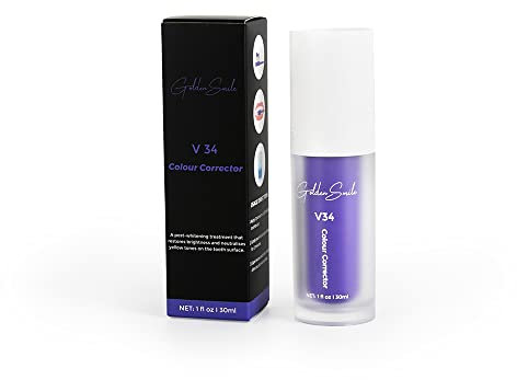The Golden Smile Whitening Toothpaste,V34 color Corrector Serum Lila Zahnpasta Weisse Zähne Purple Toothpaste Zahnaufhellung Zahnpasta Entfernung von Flecken Kaffee, Rauchen, Gelbe Zähne,Bleaching,