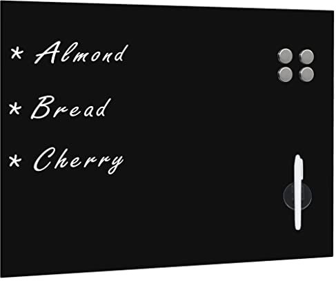 vidaXL Magnettafel Wandmontage Glas 80x60cm Schwarz Wandtafel Schreibtafel