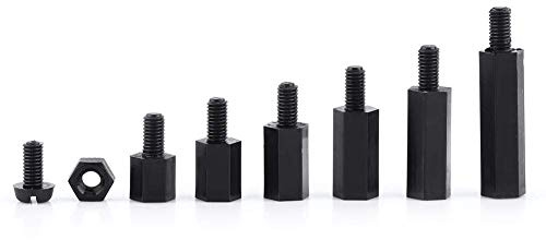 Nylon Sechskant Abstandshalter M2 M3 Stift- und Buchse für Leiterplatten-Reparatur Schrauben- und Muttern-Sortiment 250 Stück mit Aufbewahrungsbox