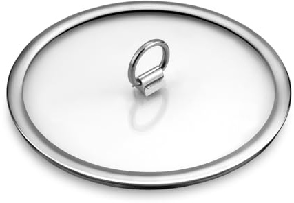 Cuisinox - Ycône - Couvercle 24 cm en Verre trempé avec poignée Rabattable en Acier Inoxydable 18/1