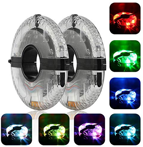 TAGVO Revaloriser Cyclisme hub léger, 7 LED 9 Couleurs 18 Images étanche USB Rechargeable LED Lumières de Roue de Vélo Spoke lumière pour la lumière Décoration lumière de vélo Accessoires lumières
