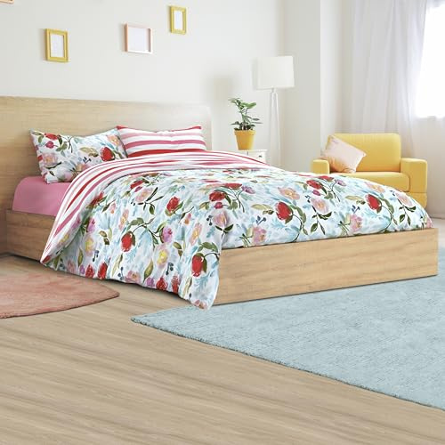 PARAH Set Completo Copripiumino Matrimoniale Doubleface 4 Pezzi - 100% Cotone di Alta qualità - 1 Sacco Copripiumino 250X200cm, 1 Lenzuolo sotto con Angoli 170x200cm, 2 Federe 50x80cm