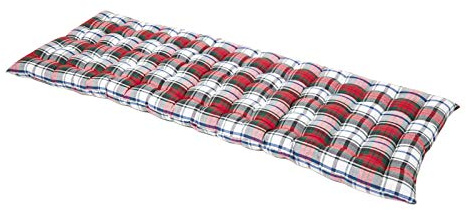 Homescapes Bankauflage 3-Sitzer Macduff kariert – Sitzkissen Bank Outdoor/Indoor, Oeko-TEX-Zertifiziert, Sitzauflage waschbar für Gartenbank & Sitzbank, rot-weiß-grün, 143 x 48 cm