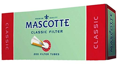 Mascotte Classic Filterröhrchen für Papier, Rauchen, Zigaretten, Tabak, 200-2000 Stück (200 x Maskottchen-Filterröhren)