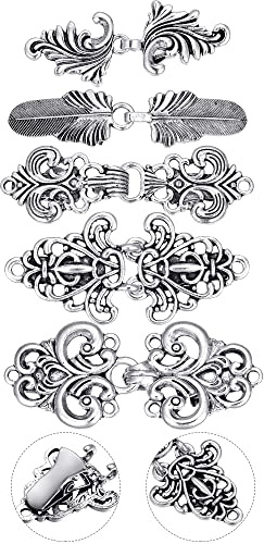 5 Stück Schal Clips Umhang Verschluss Strickjacke Clips Pullover Klammern Vintage Kragen Klammern Retro Umhang Broschen und Silber Schal Nadeln für Damen Mädchen Hemd