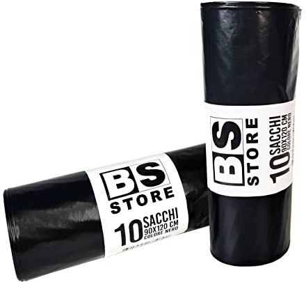 Bolsas de basura grandes (90 x 120 cm) resistentes para dominio jardín - Bolsas de basura - 120 litros (20 bolsas, negra)