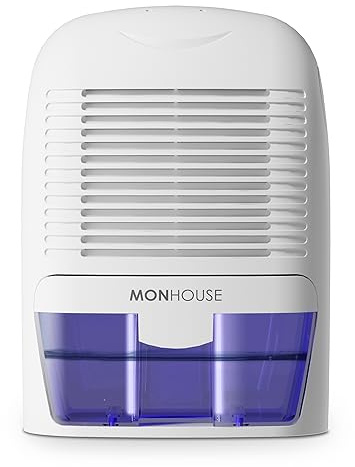 MONHOUSE Deshumidificateur 1500 Ml Absorbeur D humidite Portable - Mini Deshumidificateur D air Pour La Maison, La Chambre A Coucher, La Voiture, Le Bureau - Demoulant electrique - Blanc Et Pourpre