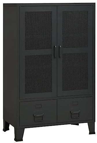 vidaXL Lagerschrank Industrie-Stil Schwarz 70x40x115 cm Metall